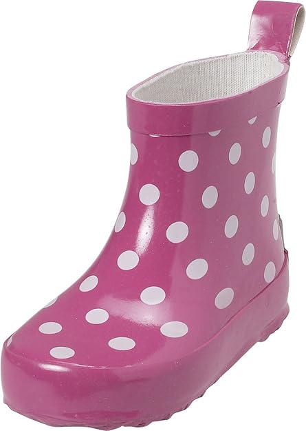 Playshoes Kinder Halbschaft-Gummistiefel aus Naturkautschuk, trendige Unisex Regenstiefel mit Reflektoren, gepunktet mit Punk