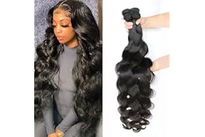 YISEA Body Wave Bundles Human Hair 4 Bundles (26 24 22 20 inches) 10A Brazilian Virgin Human Hair Body Wave Bundles Natural Color 100% Unprocessed Brazilian Human Hair Weave Extensions