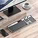 Solar Wireless Keyboard, Jelly Comb Full Size Solar Rechargeable Keyboard 2.4Ghz Wireless Auto Light Powered Durable Keyboard for Windows K043 (Dark Gray)