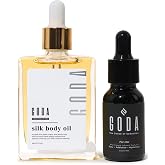 GODA Pheromones Perfume for Women + Silk Body Oil Bundle &ndash; Long-Lasting Floral Fragrance with Jasmine &amp; Rose + Firming Anti-Aging Hydrating Body Oil 100ml &ndash; Vegan, Cruelty-Free, Luxury Gift Set, 15ml