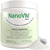 NanoVM Adult Multivitamin and Mineral Powder, Unflavored, 275g | 14 Vitamins, 13 Minerals and Choline, Adult Vitamin Supplement, Allergen-Free, Low Carb, Easy-Mix Powder for Foods and Drinks