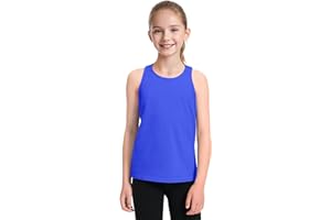Auranso Girls Tank Tops Cotton Sleeveless Athletic Shirts Racerback Dance Outfit Workout Tops
