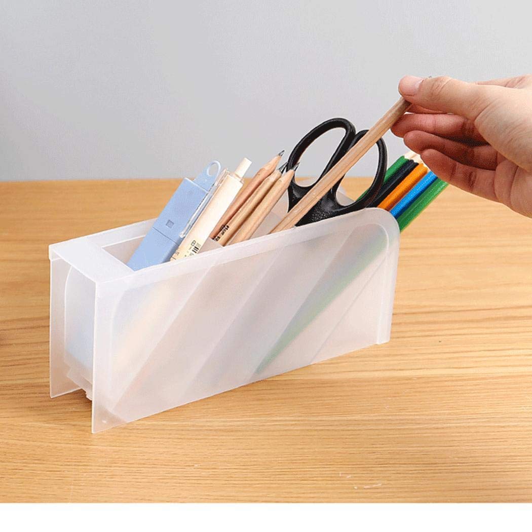 UpBeauty Desktop Pen Holder Office Storage Case Clear Plastic Desk Organizer Desk & Drawer Organizers Multi-Function