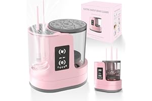 OCTHOPE 3 IN 1 Electric Makeup Brush Cleaner Machine With Makeup Brush Dryer-Holder-Portable Automatic USB Cosmetic Brushes Cleaner Tool for All Size Beauty Makeup Brush Set,Eyeshadow, Blush Brush (Rose Pink)