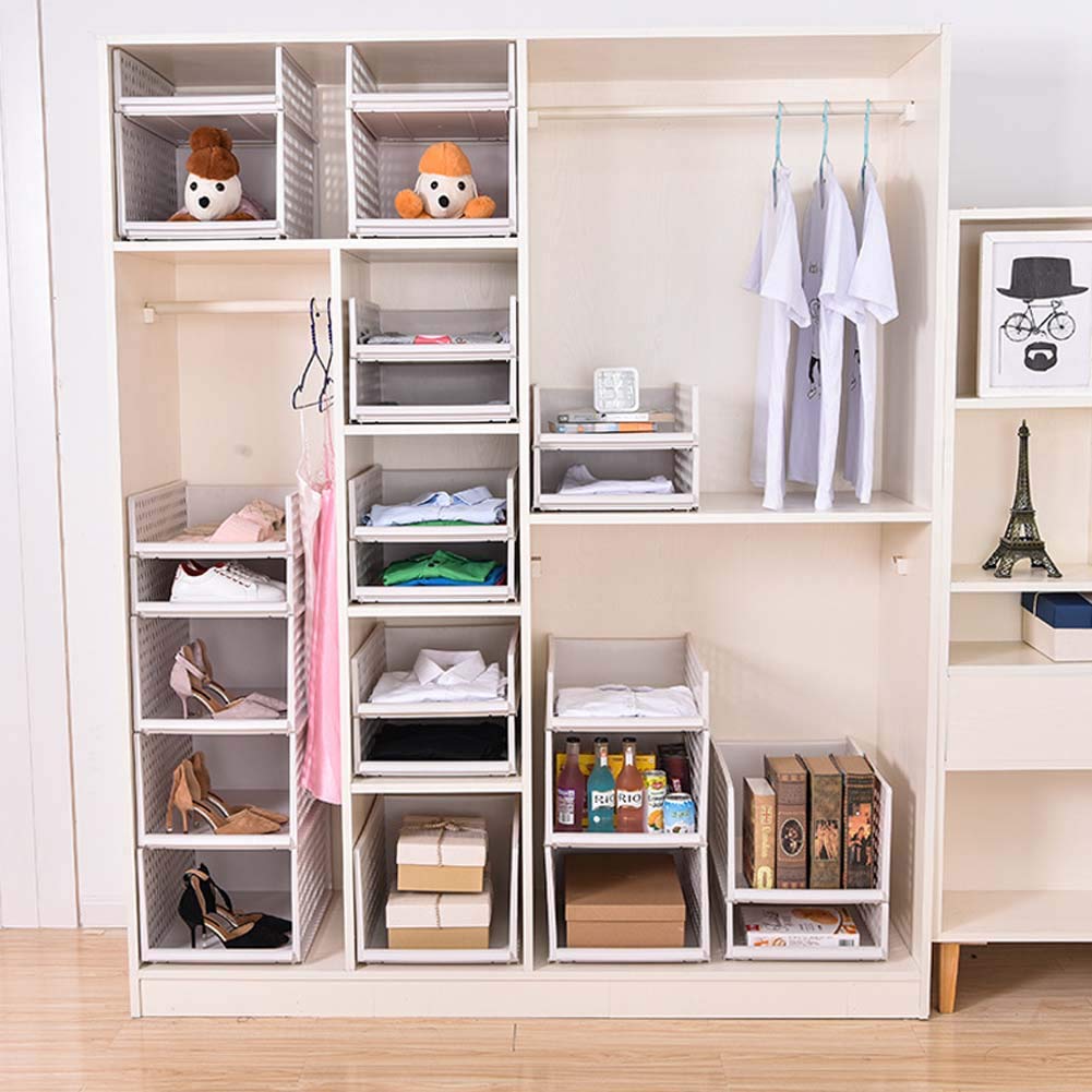 Homieco 2 stücke Schublade Lagerregale Kleidung Veranstalter Korb Regal