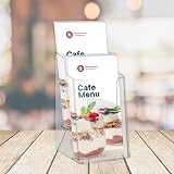 Europel 2-Tier Leaflet Holder 1/3 A4 Portrait Acrylic Brochure Display view 2