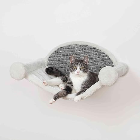 Trixie Hamac Pour Montage Mural Pour Chat Blanc Gris 54 28 33 Cm Amazon Fr Animalerie