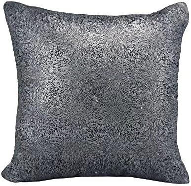 linyangpt Pack Of 1 Throw Pillows Covers bolster cushion case Metallic gray Sequins Paillette