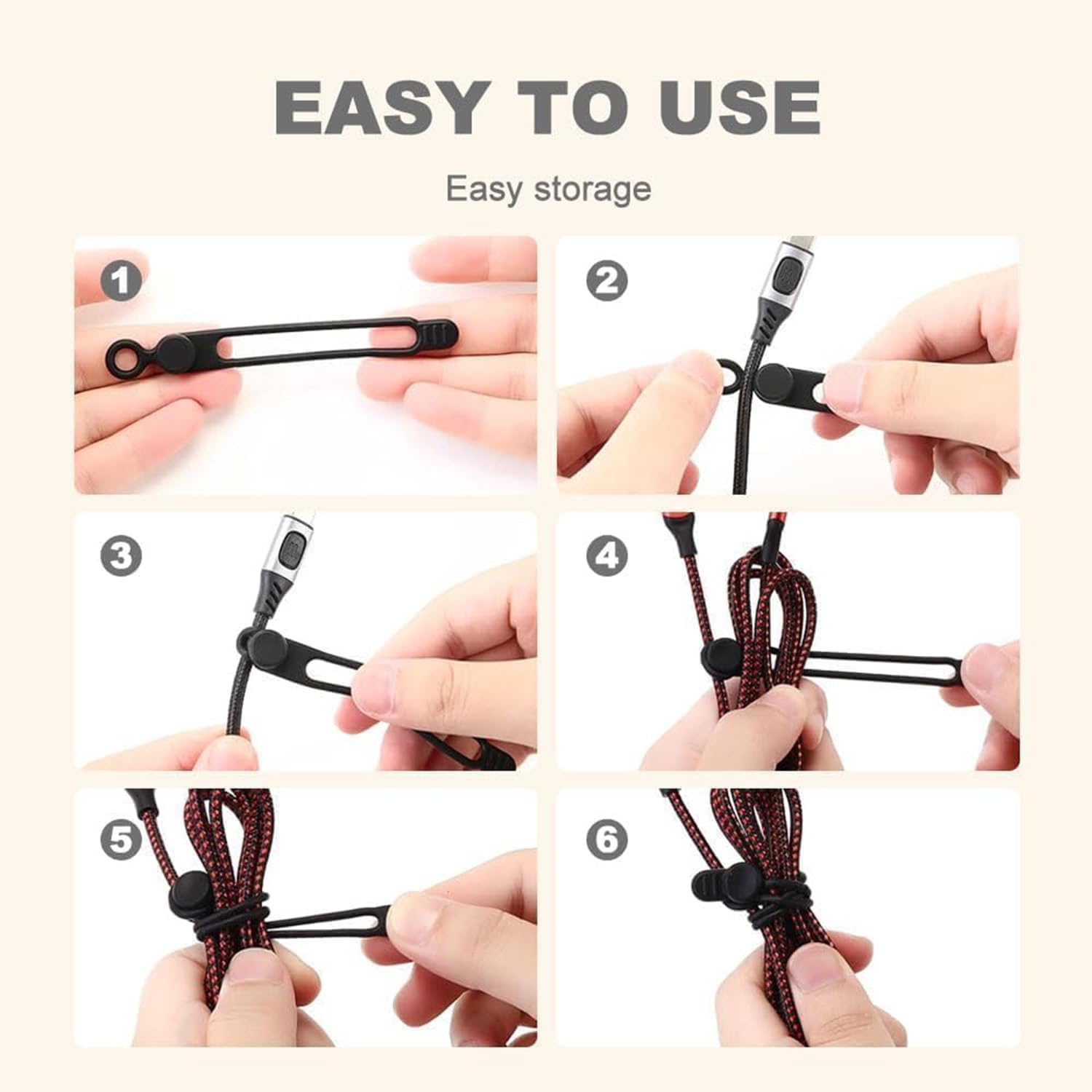 Neuer Datenkabel-Organizer, Silikon-Kabelbinder, wiederverwendbare Kabelorganisatoren, Kabelorganisatoren für Zuhause, Büro und Reisen (18 Pcs) 6