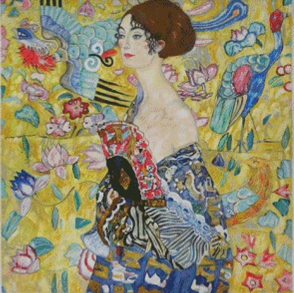 Max Stitch Design Lady Cross-Stitch Kit, 100% Cotton, 14 Count, 300x300