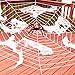 Halloween Giant 12 FT Round Spider Web with 2.5 FT Big Black Hairy Spider and Super Stretch Cobwebs Halloween Indoor and Outdoor Decorations