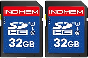INDMEM SD Card 32GB (2 Pack) - SDHC Flash Memory Card UHS-I U1 Class 10 High-Speed Full HD Video Compatible with Digital Poin