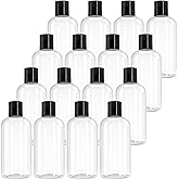 Bekith 16 Pack 8oz Clear Plastic Empty Bottles with Disc Top Caps, Refillable Travel Containers for Shampoo, Lotions, Liquid Body Soap, Creams