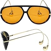DreamCalf Oversized Aviator Sunglasses with Earring for Women Large Big UV400 Protection Designer 2025 Ladies Shades