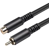 REXUS RCA Extension Audio Cable Male to Famale, RCA Stereo Audio Cable Hi-Fi Sound Gold Plated Copper Shell Nylon-Braided(10 Feet)