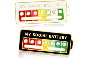 LAPEQQIOJEJ Social Battery Pin, Social Battery Slider pin, My Social Battery pin, My Social Battery Slider pin, My Social Battery Creative Lapel pin, Fun Enamel Sentiment pin 7 Days a Week