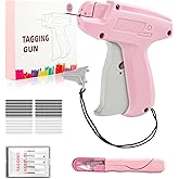Stitch Gun for Clothes, Tagging Gun with 3000 Fasteners (1500 Black & 1500 White), Quick Clothing Fixer Kit Includes 5 Needles & Craft Knife(White-Pink)