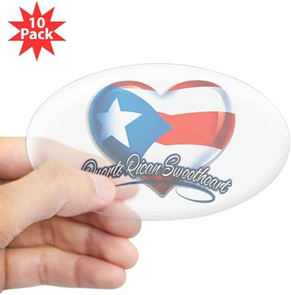 Amazon Com Sticker Clear Oval 10 Pack Puerto Rican Sweetheart