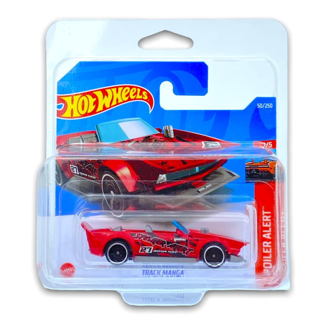 Hot Wheels Track Manga (Red) 1/5 Spoiler Alert 2022-50/250 (Short Card) *** COMES IN A KLAS CAR KEEPER PROTECTIVE COLLECTORS CASE *** HCW97