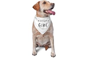 vercosee Birthday Girl Dog Birthday Party Supplies,Triangle Scarf, Celebration Printed Dog Bandana Pet Accessories for Dog Lovers (White)