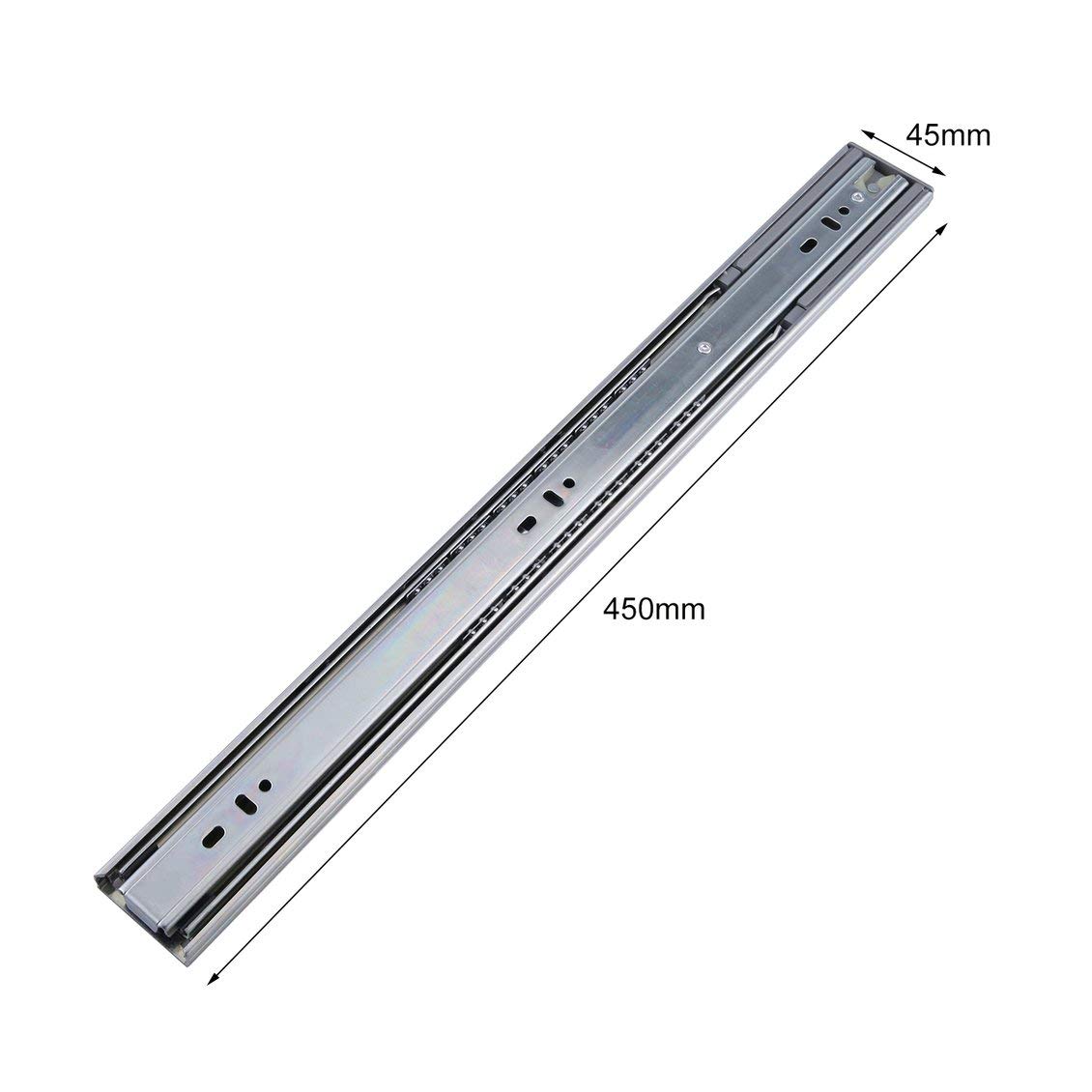 Drawer Runners Telescopic Cupboard Slides Buffer 45cm Ball
