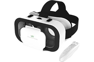 AIMAKE Virtual Reality Headset for Phone with Controller, 3D VR Glasses Adjustable VR Virtual Reality Goggles, Compatible 4.7-6.5 inch for iPhone & Android, for Movies Games（Black）