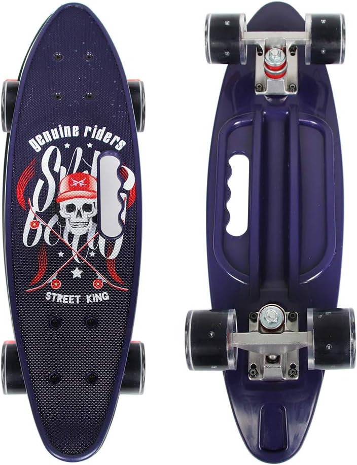YF YOUFU 22/23 Inch Beginner Skateboard for Girls/Boys, Plastic Deck Cruiser Complete Mini Skateboards for Beginners/Youth/Adults