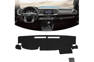 KEYOOG Dashboard Cover Dash Mat Fit for to-yota Tacoma 2023-2016 (Without HUD Models),Car Dash Board Mat Anti-Glare Carpet,Non-Slip Pad Sunshield Protector (Black)