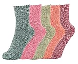 Pack of 5 Womens Thick Knit Warm Casual Wool Crew Winter Socks