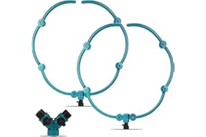 HEYTIMI 2Pcs 360° Tree Water System Tree Watering Ring 20 Inch Circle Sprinkler and Irrigation System Targeted Water with Y Hose Splitter for New Tree Outdoor Plants Raised Garden Beds Shrubs (Green, Large)