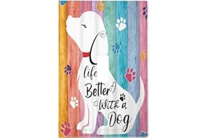 WPSHIJIA Funny Animal Cute Dog Colorful Wood Rainbow Panel 1 Gang Light Switch Covers Decorative Unique Single Toggle Wall Plate Switchcover Electrical Switchplate for Nursery Kidroom Bedroom Decor