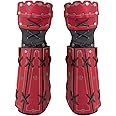 Leather Samurai Armor | Medieval Viking Cosplay Armor | Leather Knight Armor |Steampunk Fantasy Unisex Viking Armor (Red Arm Armor)