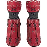 Leather Samurai Armor | Medieval Viking Cosplay Armor | Leather Knight Armor |Steampunk Fantasy Unisex Viking Armor (Red Arm Armor)