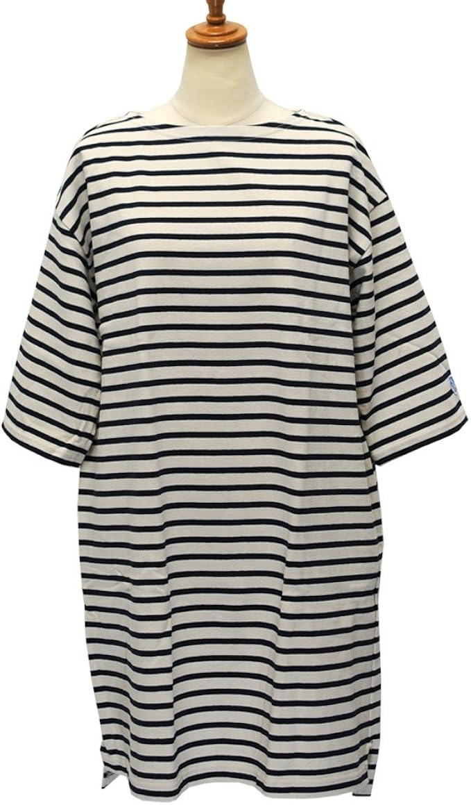 Amazon Orcival オーチバル コットンロード ボーダーワンピース Lady S Rc 9080 正規取扱 F Ecru Marine ワンピース チュニック 通販