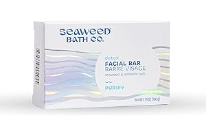THE SEAWEED BATH CO. Seaweed Bath Co. Purify Detox Facial Bar Soap, 3.75 Ounce, Sustainably Harvested Seaweed, Volcanic Ash