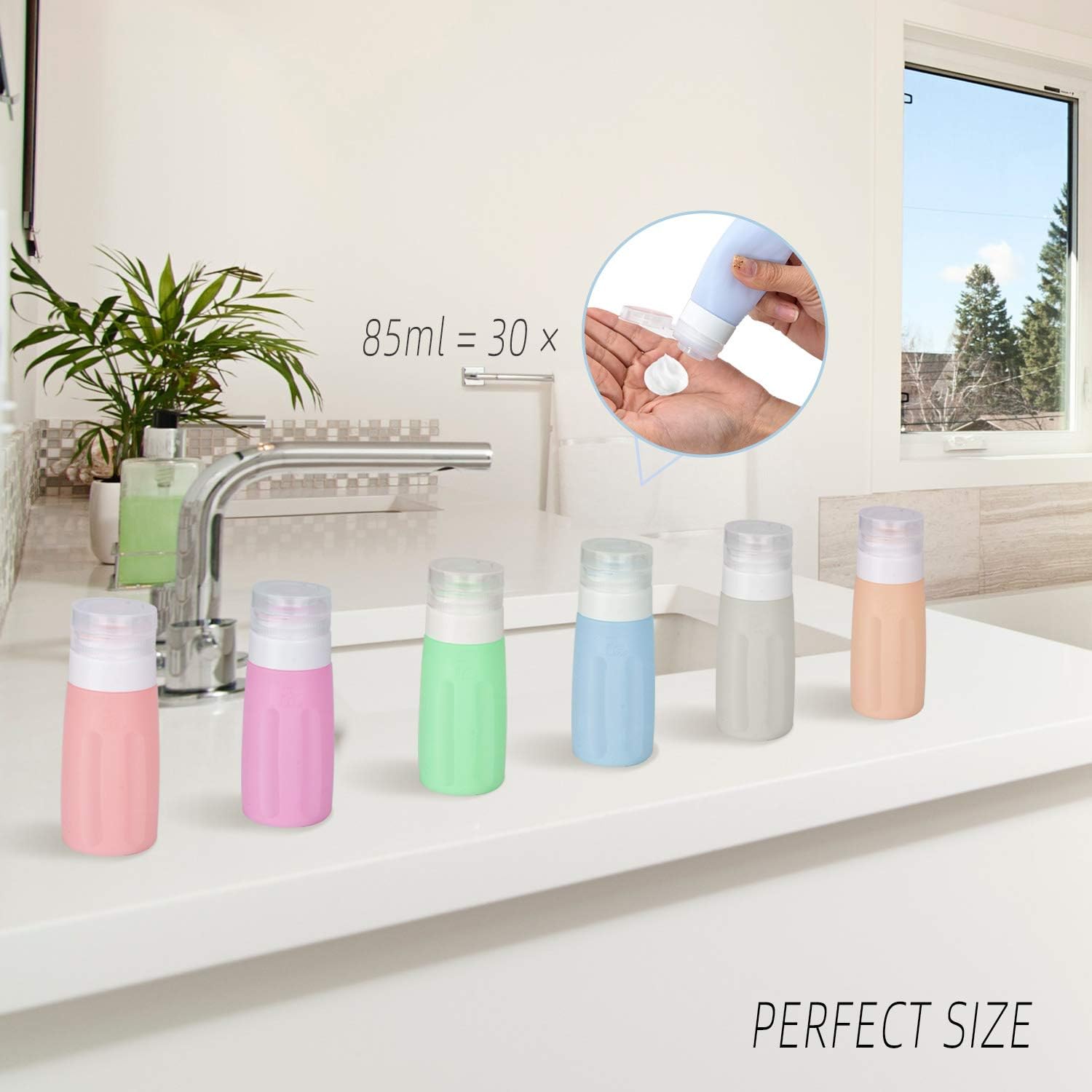 Nashone Silicone Travel Bottle Set, Leak-Proof Travel Containers for Shampoo Conditioner, Shower Gel, Lotion, Toiletries - Image 4