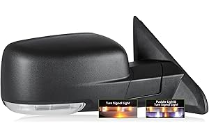 SIZIOM Passenger Side Mirror for 2009-2018 Ram 1500 2010-2018 Ram 2500 3500 2019-2024 1500 Classic Tow Mirror Power Heated Turn Signal Puddle Light Manual Folding-Right