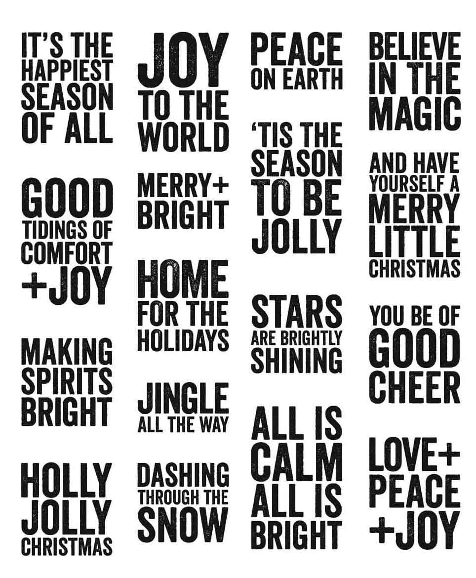 Stampers Anonymous Tim Holtz Cling Stamps 7''X8.5''-Bold Tidings Mini -CMS-LG-440 (CMS440)