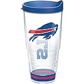 Tervis Made in USA Double Walled NFL Buffalo Bills Arctic Insulated Tumbler Cup Keeps Drinks Cold & Hot, 24oz, Clear