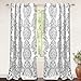 DriftAway Damask Curtains Gray Room Darkening Curtains for Bedroom 84 inch Grommet Thermal Drapes for Living Room French Country Farmhouse Medallion Damask Pattern Unlined Window Treatments 2 Panels