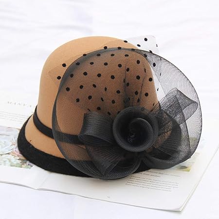 Bylydeco Deco Chapeau Femme Chapeau D Automne Et D Hiver Maille Gaze Fleurs Dames Bassin Chapeau Chapeau De Mariage Retro Amazon Fr Cuisine Maison