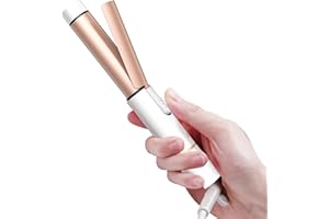 ATOPSKINS Mini Travel Curling Iron, European Travel Curling Iron Dual Voltage (100V-240V) Mini Size for Short Hair 1 inch, Portable Hair Curler with 30s Fast Heating Constant 180° for International (White)