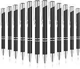 AUAUY Ballpoint Pens 12 Pcs Retractable Aluminum 1 mm Black Ink