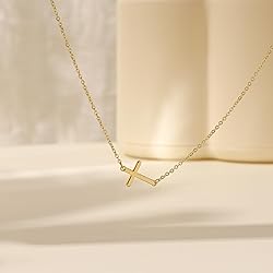 Cross Necklace for Women, Dainty Gold Necklace 14K
