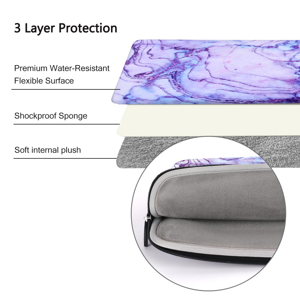 Sancyacc Laptop Sleeve, Sleeve Bag for 13-13.3 Inch, Water-resistant Fabric laptop Case with Pocket for Macbook, Acer Aspire, Toshiba Satellite, Dell, Chromebook Notebook (Shining Purple)