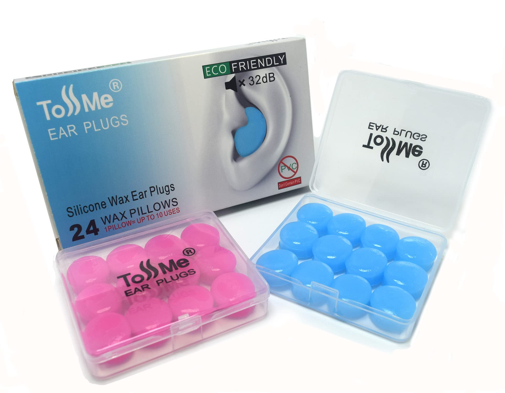 Ear Plugs for Sleeping (12 Pairs) by ToSSme® I Soft Silicone Ear Plugs I Noise ReductionReusable Swimming EarPlugs