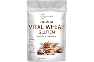 MICRO INGREDIENTS Premium Vital Wheat Gluten, 6lbs Powder | Great for Bread Making & Seitan | 24g High Protein Per Serving | Low Carb Baking Flour | Plant Based | Vegan & Keto Friendly | Non-GMO