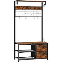 HOOBRO Hall Tree, Entryway Bench with Coat Rack, Hall Tree with Bench and Shoe Storage, Coat Rack Shoe Benchs with Hooks and 