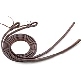 Jeffers Equine LuxeLeather Heavy Oiled Western Leather Horse Reins &ndash; Split, Laced &amp; Roping Styles with Tie or Snap Ends for Riding &amp; Training