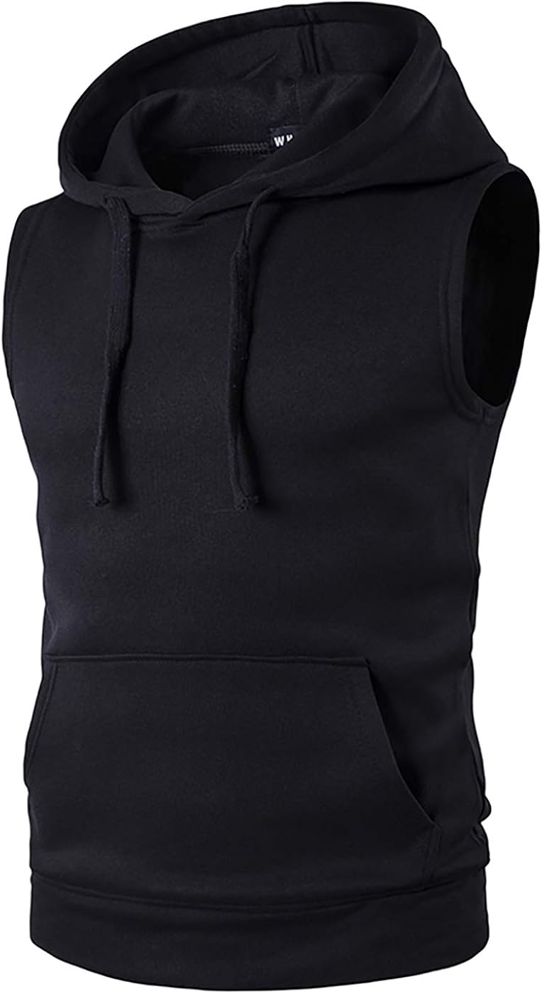 GRAJTCIN Men's Hooded Workout Tank Tops Sleeveless Gym Bodybuilding 